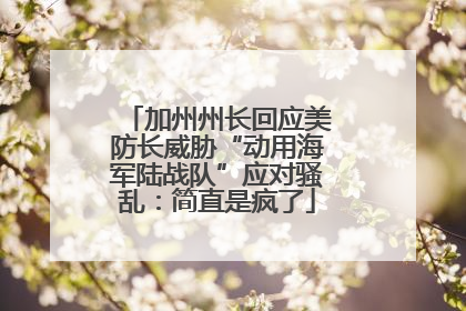 加州州长回应美防长威胁“动用海军陆战队”应对骚乱：简直是疯了