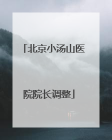 北京小汤山医院院长调整