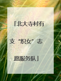 北大寺村有支“织女”志愿服务队