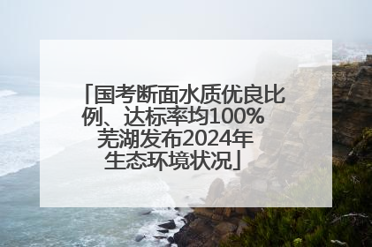 国考断面水质优良比例、达标率均100% 芜湖发布2024年生态环境状况