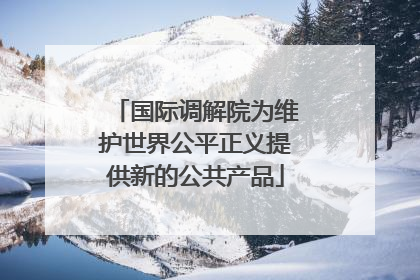 国际调解院为维护世界公平正义提供新的公共产品