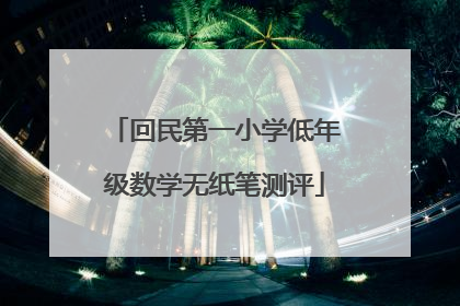 回民第一小学低年级数学无纸笔测评