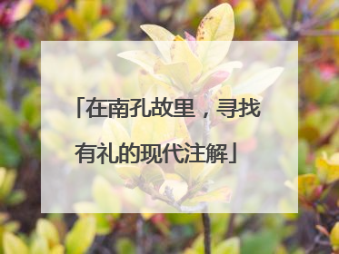 在南孔故里，寻找有礼的现代注解