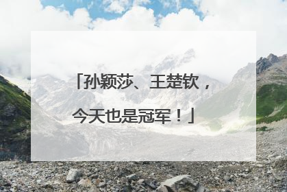孙颖莎、王楚钦，今天也是冠军！