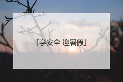 学安全 迎暑假
