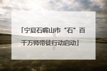 宁夏石嘴山市“石”百千万师带徒行动启动