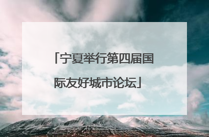 宁夏举行第四届国际友好城市论坛