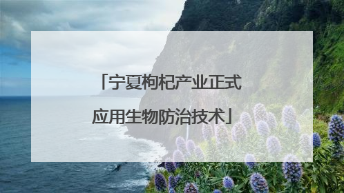 宁夏枸杞产业正式应用生物防治技术