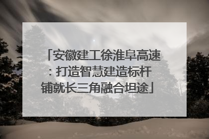 安徽建工徐淮阜高速：打造智慧建造标杆 铺就长三角融合坦途