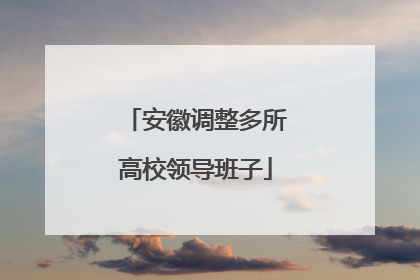 安徽调整多所高校领导班子