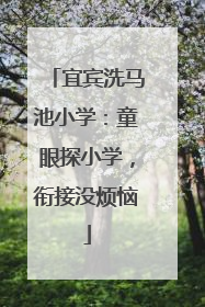 宜宾洗马池小学：童眼探小学，衔接没烦恼
