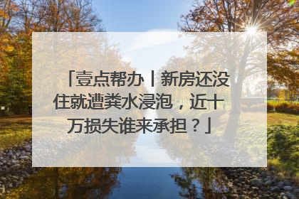 壹点帮办丨新房还没住就遭粪水浸泡，近十万损失谁来承担？