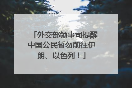 外交部领事司提醒中国公民暂勿前往伊朗、以色列！