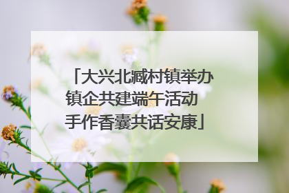 大兴北臧村镇举办镇企共建端午活动 手作香囊共话安康
