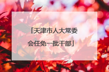 天津市人大常委会任免一批干部