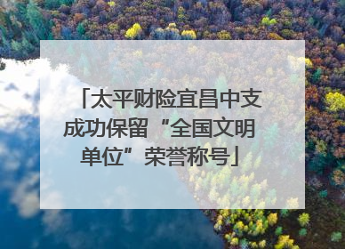 太平财险宜昌中支成功保留“全国文明单位”荣誉称号
