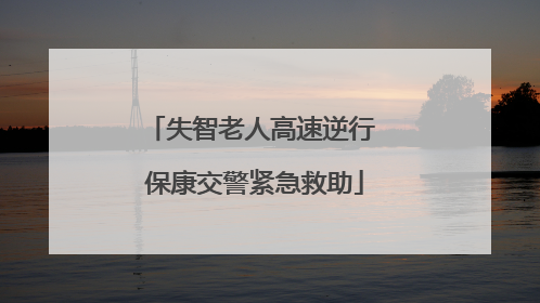 失智老人高速逆行 保康交警紧急救助