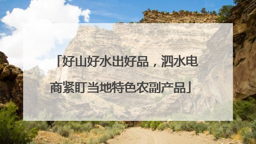 好山好水出好品，泗水电商紧盯当地特色农副产品