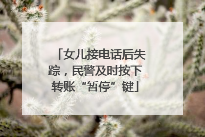 女儿接电话后失踪，民警及时按下转账“暂停”键