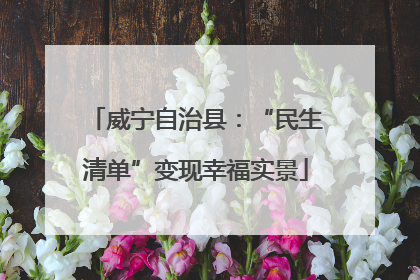 威宁自治县：“民生清单”变现幸福实景