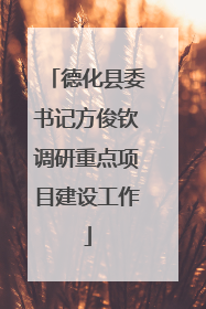 德化县委书记方俊钦调研重点项目建设工作