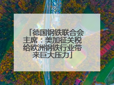 德国钢铁联合会主席：美加征关税给欧洲钢铁行业带来巨大压力
