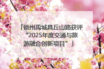德州禹城具丘山路获评“2025年度交通与旅游融合创新项目”