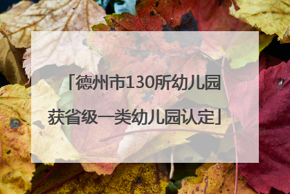 德州市130所幼儿园获省级一类幼儿园认定