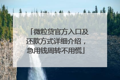 微粒贷官方入口及还款方式详细介绍，急用钱周转不用慌
