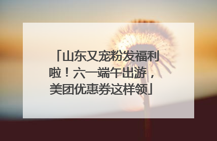 山东又宠粉发福利啦！六一端午出游，美团优惠券这样领