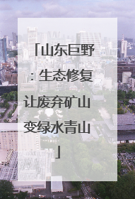 山东巨野：生态修复让废弃矿山变绿水青山