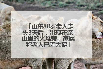 山东88岁老人走失3天后，出现在深山里的火堆旁，家属称老人已无大碍