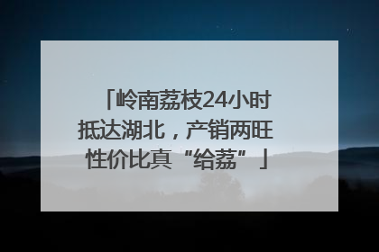 岭南荔枝24小时抵达湖北，产销两旺性价比真“给荔”