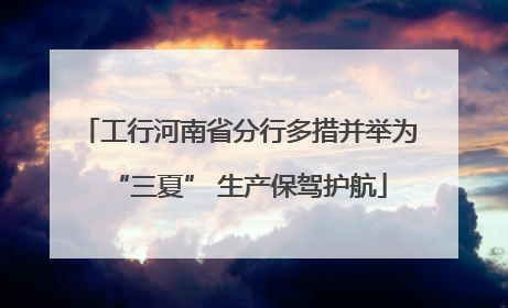 工行河南省分行多措并举为“三夏” 生产保驾护航