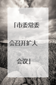 市委常委会召开扩大会议