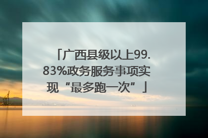 广西县级以上99.83%政务服务事项实现“最多跑一次”