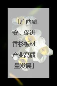 广西融安：促进香杉板材产业高质量发展