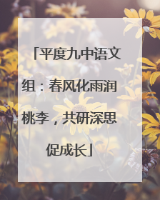 平度九中语文组：春风化雨润桃李，共研深思促成长