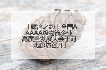 廊洽之约丨全国AAAAA级物流企业高质量发展大会于河北廊坊召开