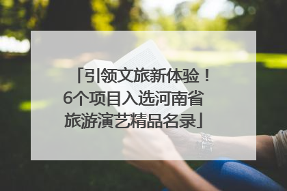 引领文旅新体验！6个项目入选河南省旅游演艺精品名录
