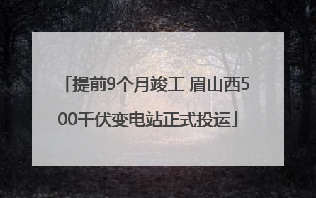 提前9个月竣工 眉山西500千伏变电站正式投运