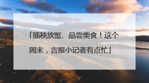 插秧放蟹、品尝美食！这个周末，吉报小记者有点忙