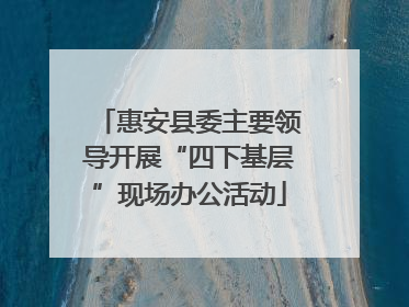 惠安县委主要领导开展“四下基层”现场办公活动