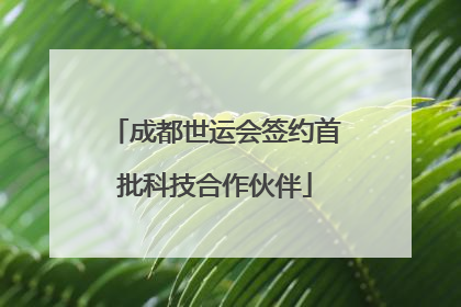 成都世运会签约首批科技合作伙伴