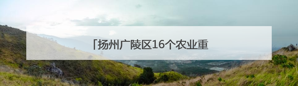 扬州广陵区16个农业重大项目开工率达100%