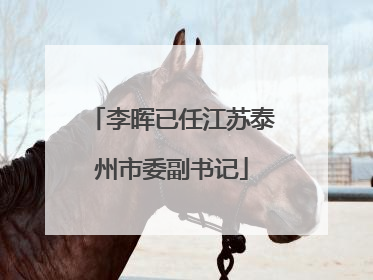 李晖已任江苏泰州市委副书记