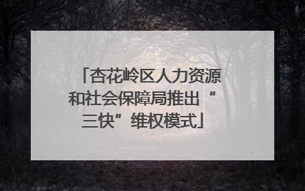 杏花岭区人力资源和社会保障局推出“三快”维权模式