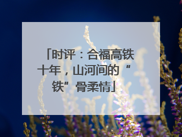 时评：合福高铁十年，山河间的“铁”骨柔情