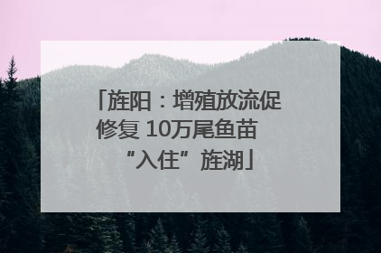 旌阳：增殖放流促修复 10万尾鱼苗“入住”旌湖