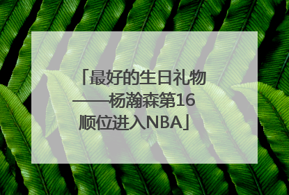 最好的生日礼物——杨瀚森第16顺位进入NBA